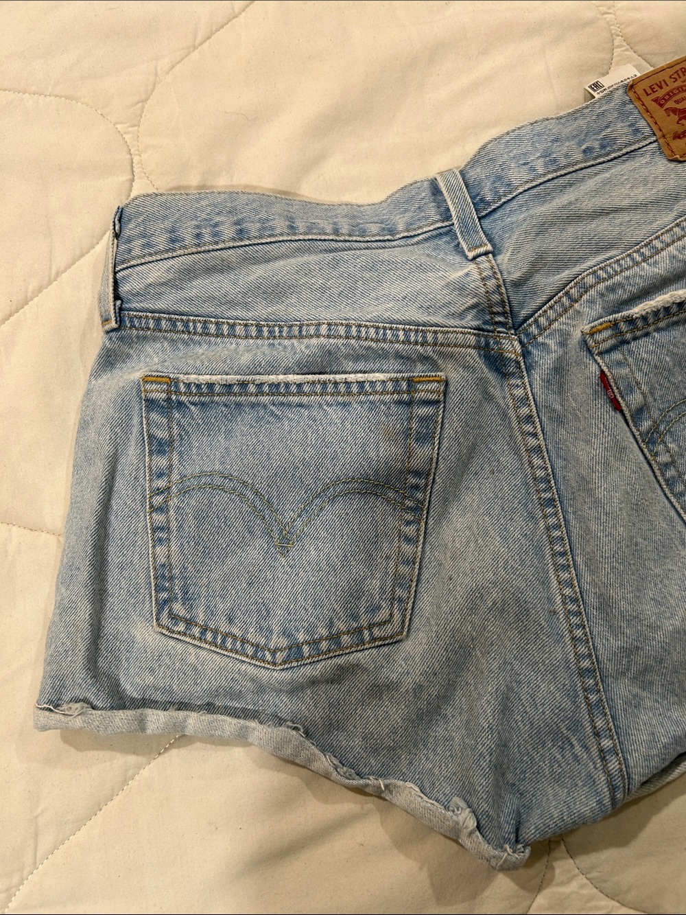 Levi's Light Wash Rolled Cutoff Denim Shorts - Picture 10 of 11